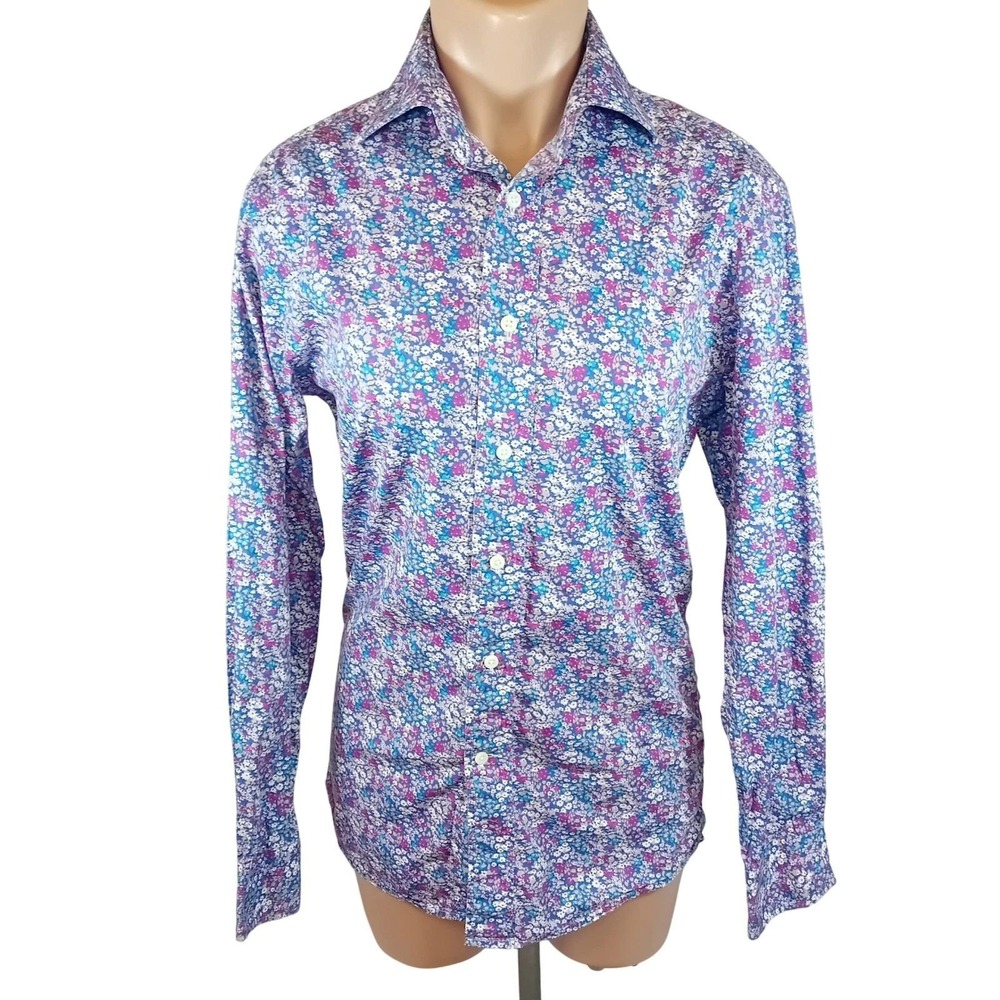 Men's Formal Dress Shirt Button Up Down Floral Print Maximalism Business Fun 14R